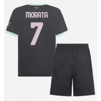 Camiseta AC Milan Alvaro Morata #7 Tercera Equipación para niños 2024-25 manga corta (+ pantalones cortos)